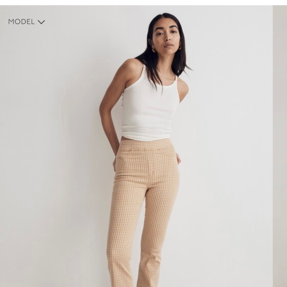 Madewell Pull-On Skinny High Rise Flare Jeans in Mini Check Size 29 - Picture 6 of 7